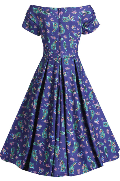 Lily Purple Peacock Circle Dress