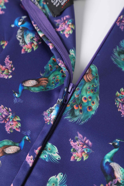 Lily Purple Peacock Circle Dress