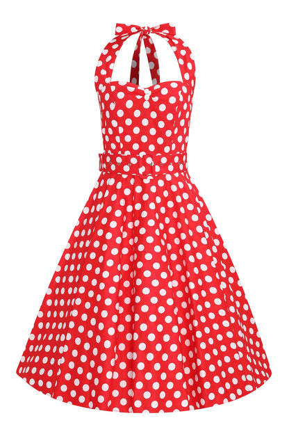 Daisy Red Polka Dot Halter Dress