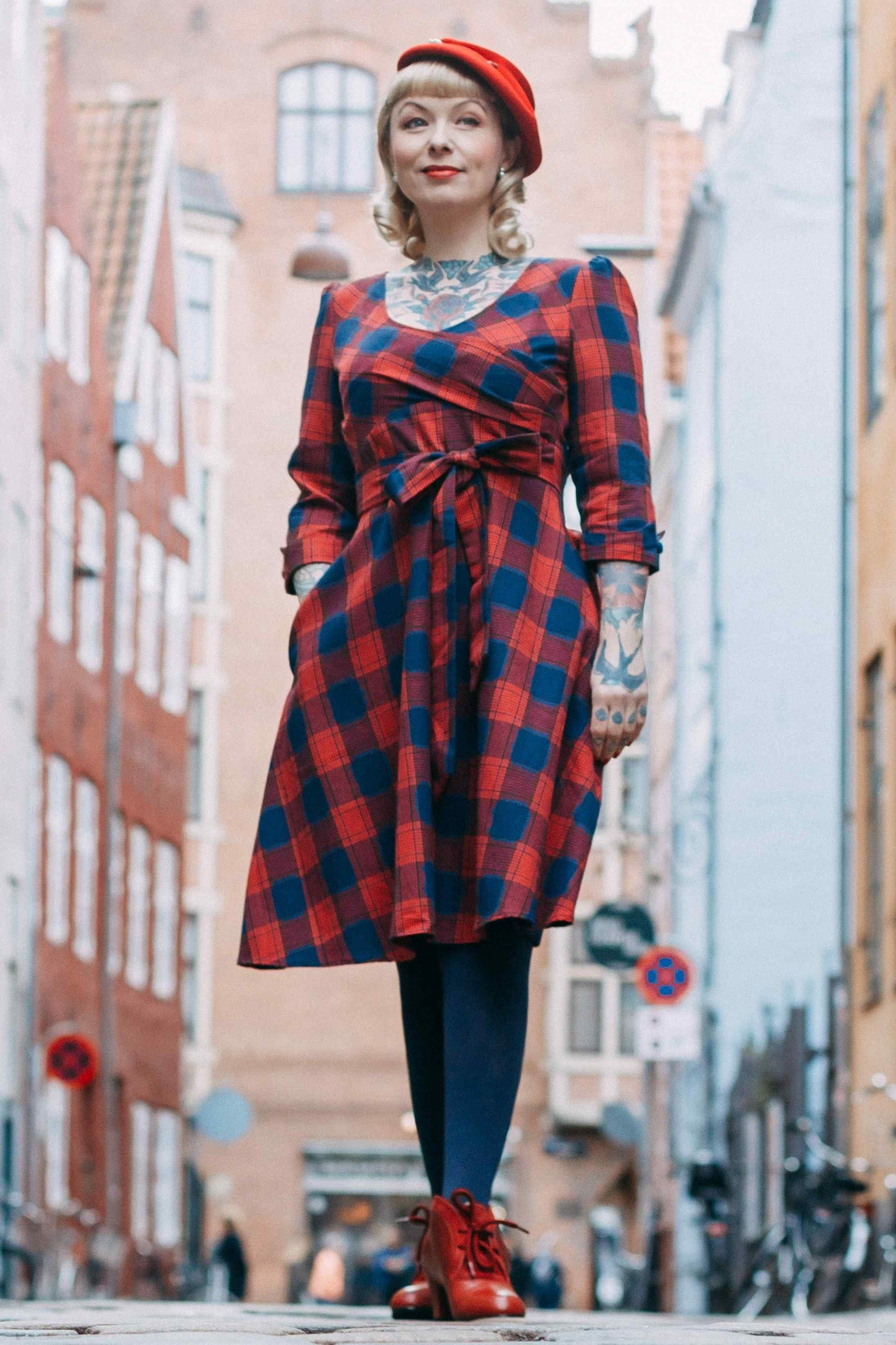 Katherine Red Tartan Swing Dress