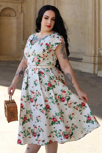 Lily Rose Off Shoulder Midi Dress In White