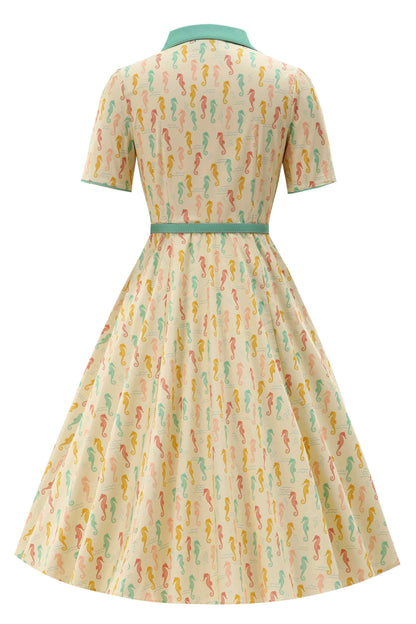 Mabel Seahorse Midi Shirt Dress