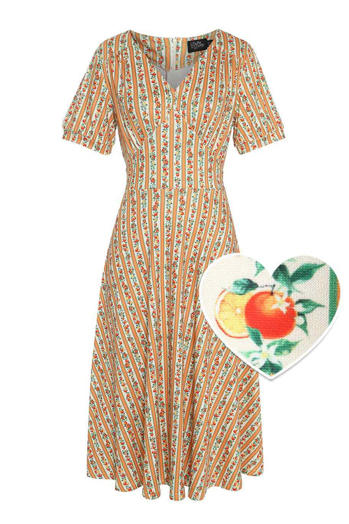 Julia Sicilian Orange Midi Dress