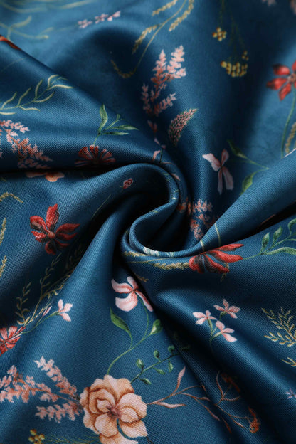 Lily Teal Ditsy Floral Off Shoulder Dress