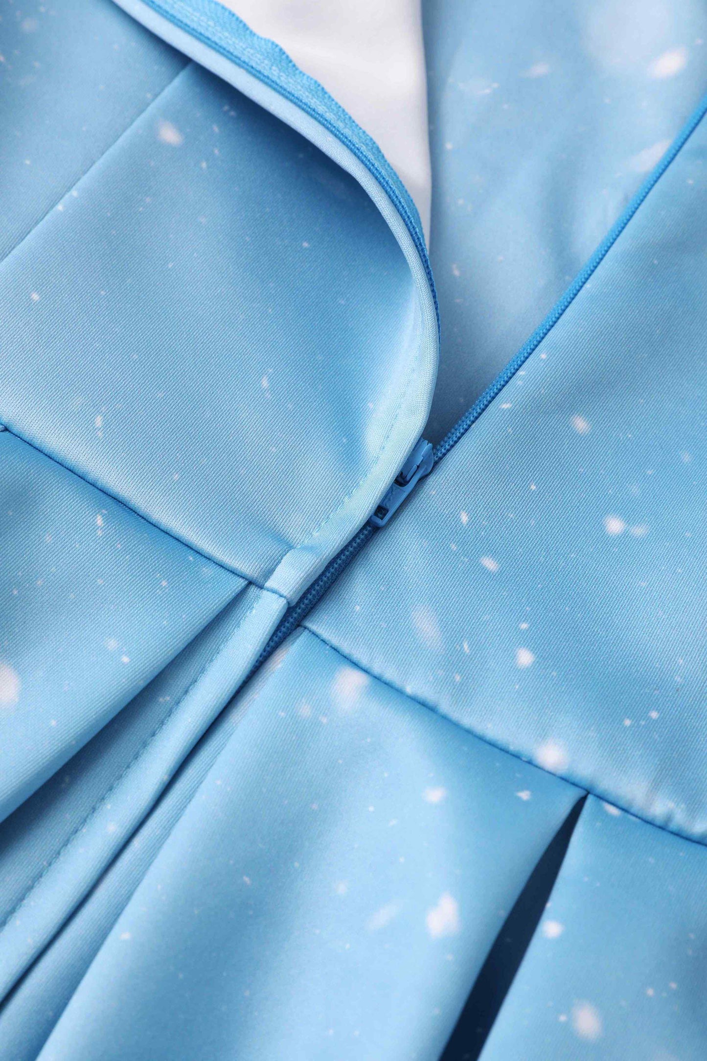 Amanda Ski Resort Flared Dress in Blue/White