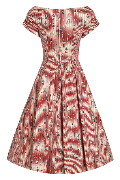 Lily Red Striped Circus Off Shoulder Dress