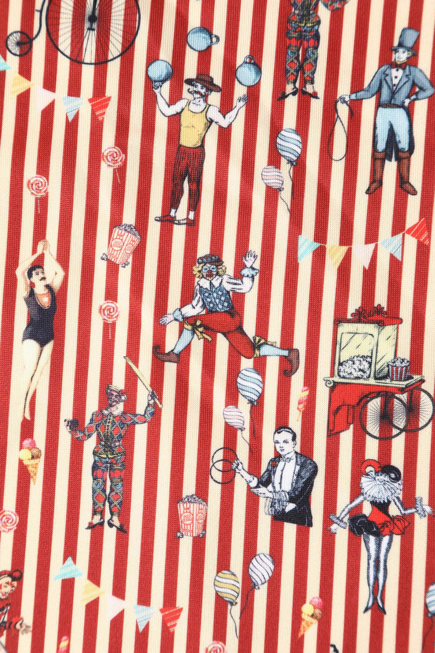 Lily Red Striped Circus Off Shoulder Dress