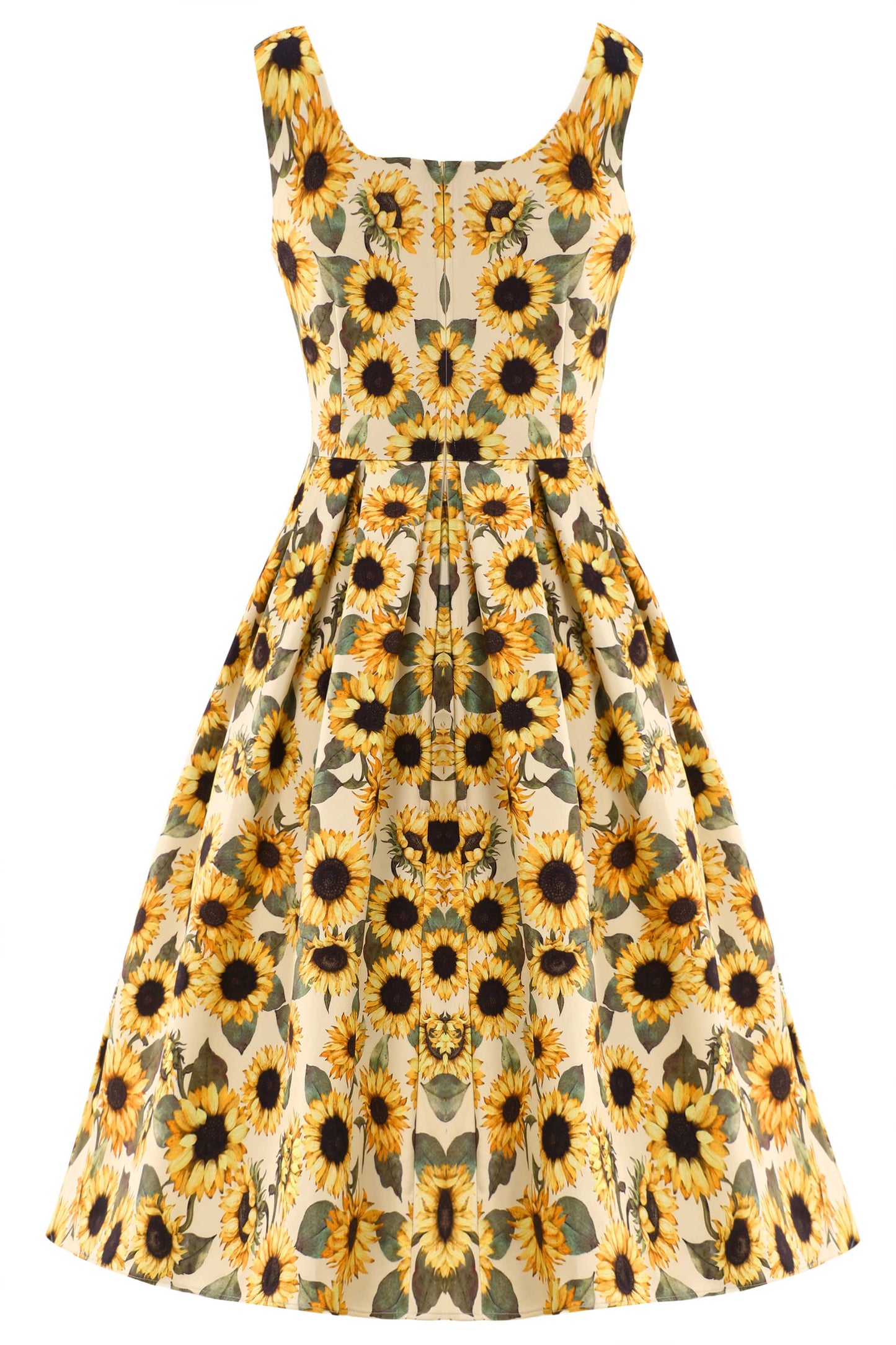 Amanda Sunflower Flared Dress