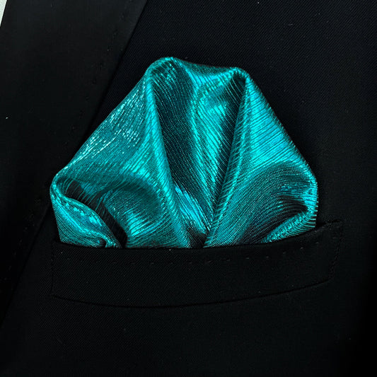 Teal Lustre Pocket Square