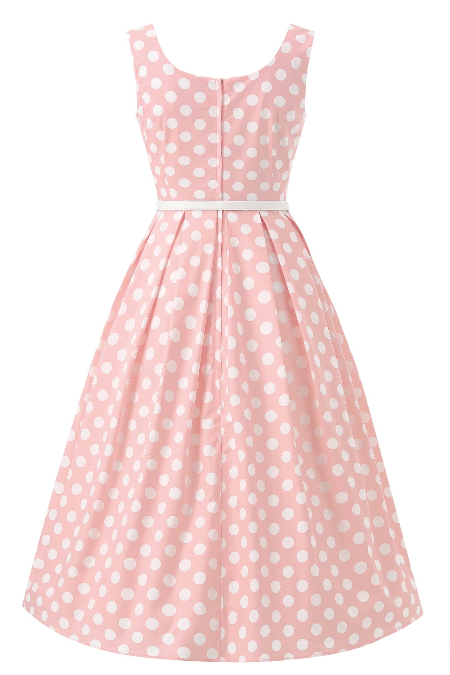 Ophelia Light Pink Polka Dot Midi Dress