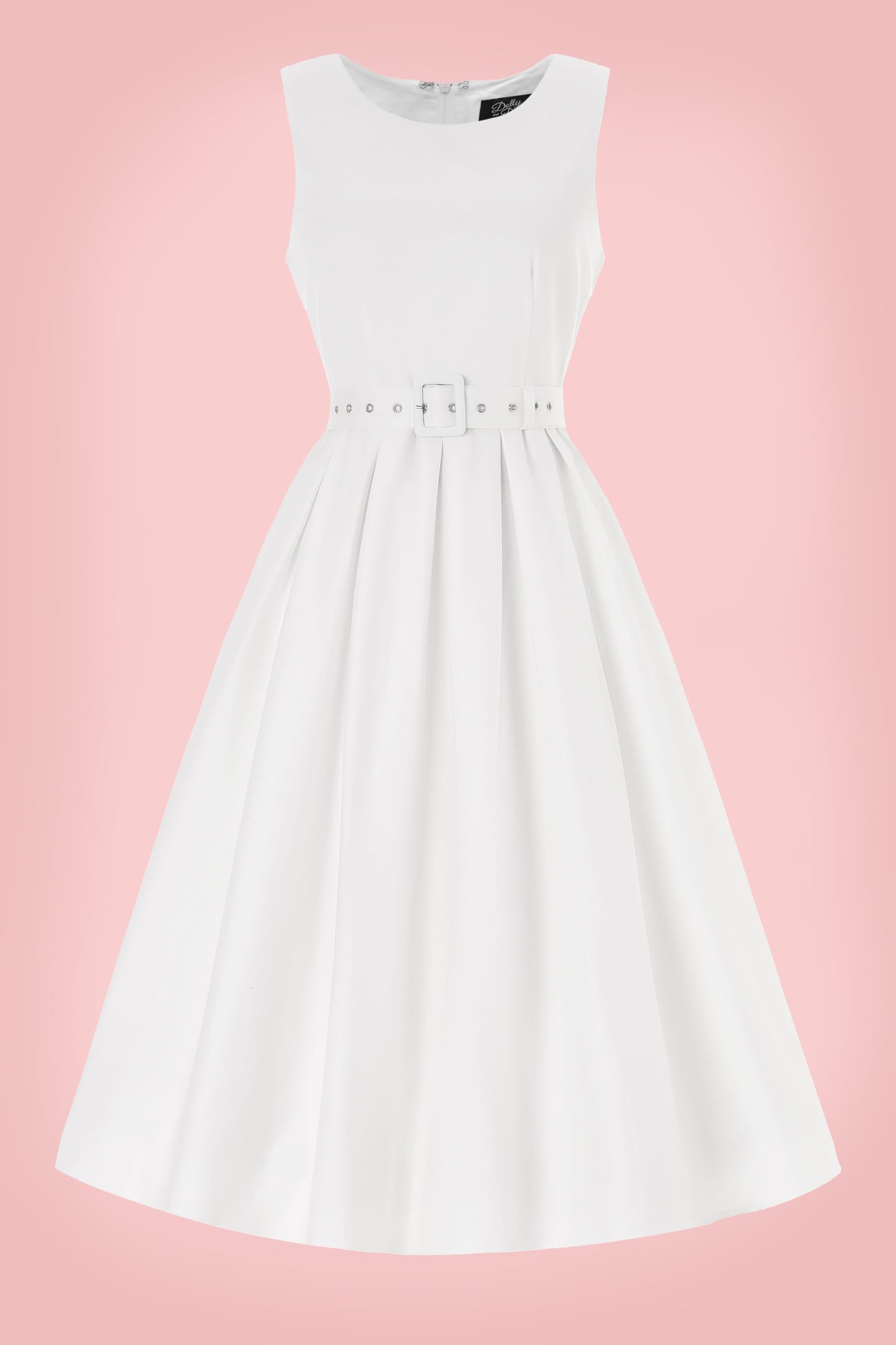 Helen White Cotton Midi Dress