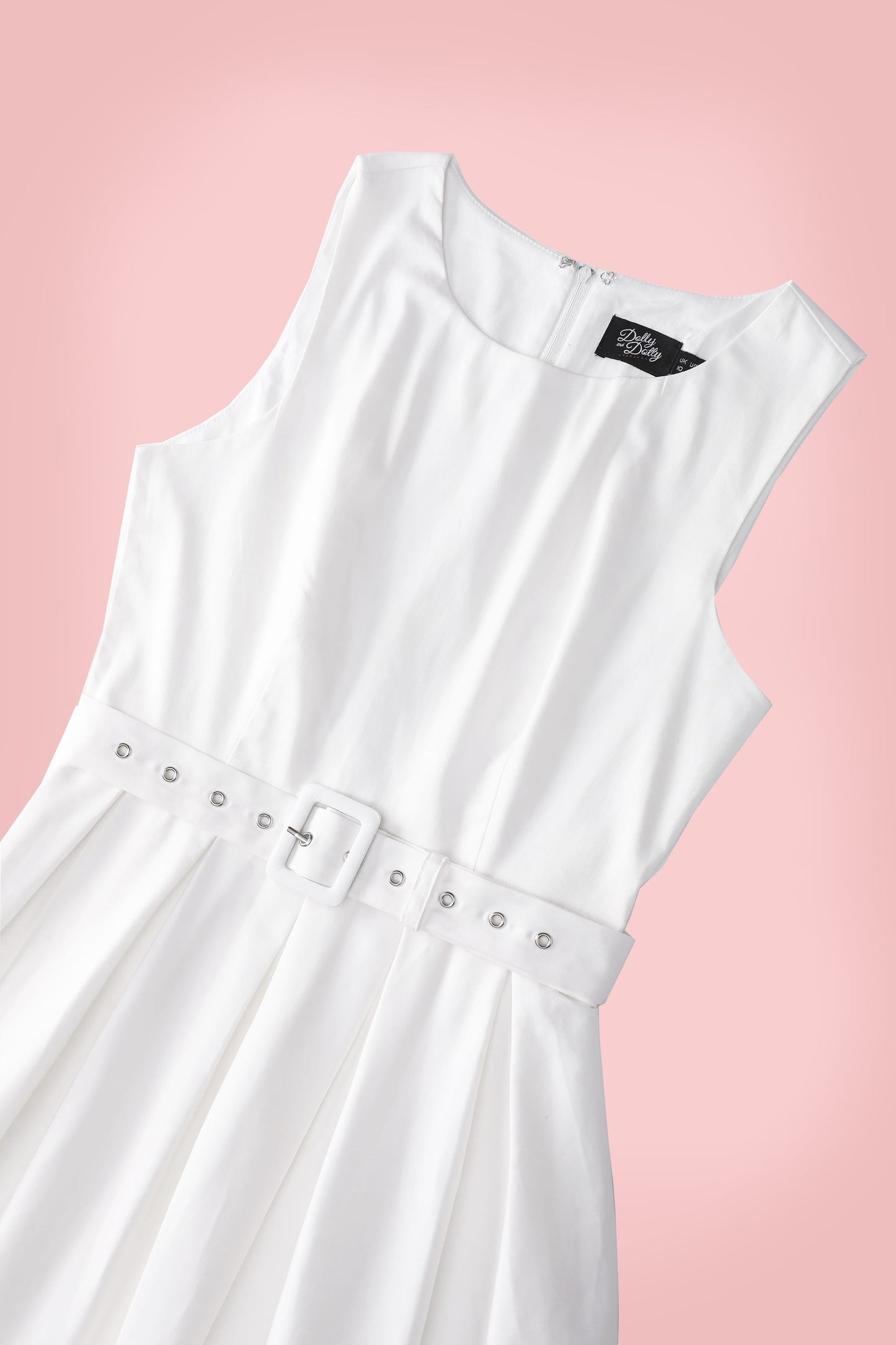 Helen White Cotton Midi Dress