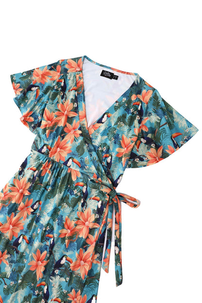 Isla Tiki Toucan Maxi Wrap Dress