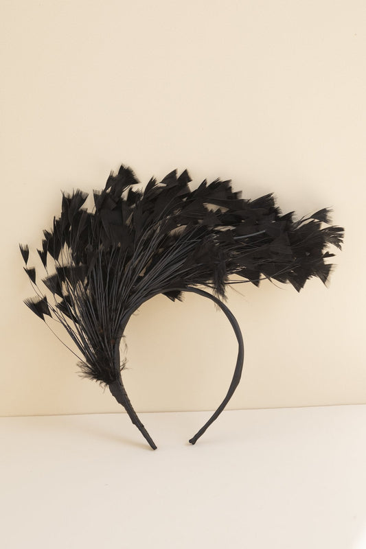 Tocado Diadema Origami Negro