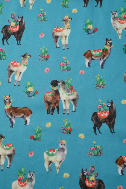 Amanda Turquoise Llama Swing Dress