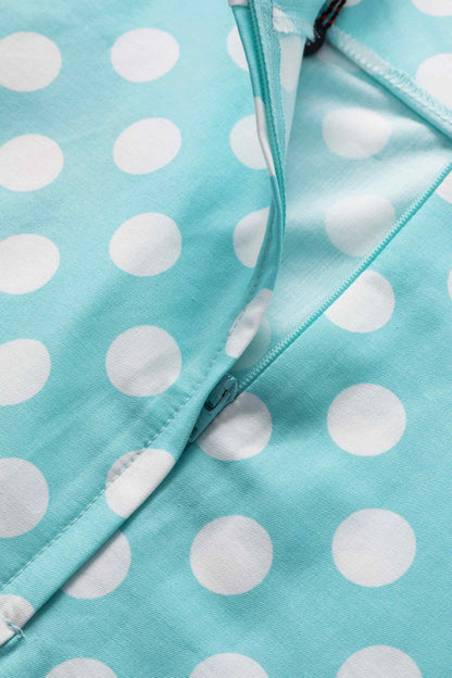Maisie Turquoise Polka Dot Full Circle Midi Skirt