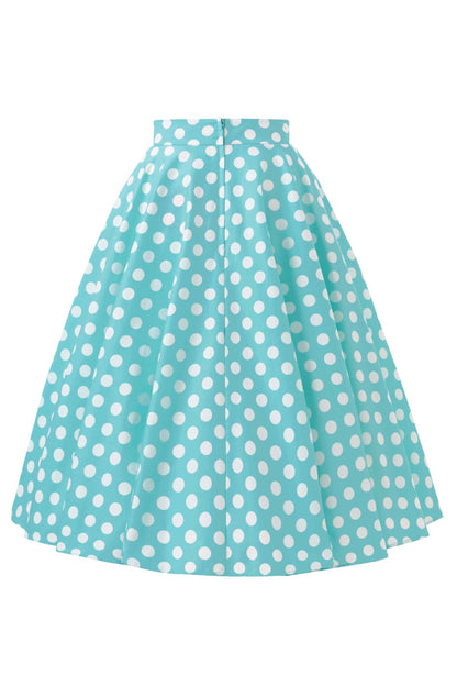 Maisie Turquoise Polka Dot Full Circle Midi Skirt