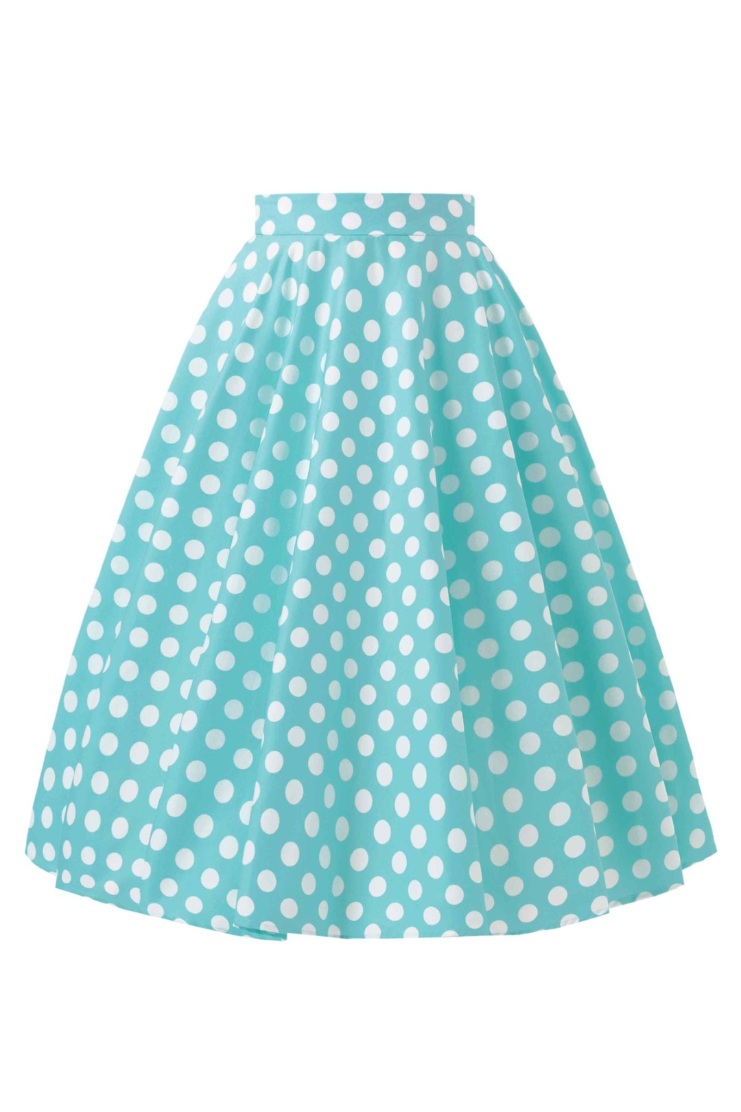 Maisie Turquoise Polka Dot Full Circle Midi Skirt