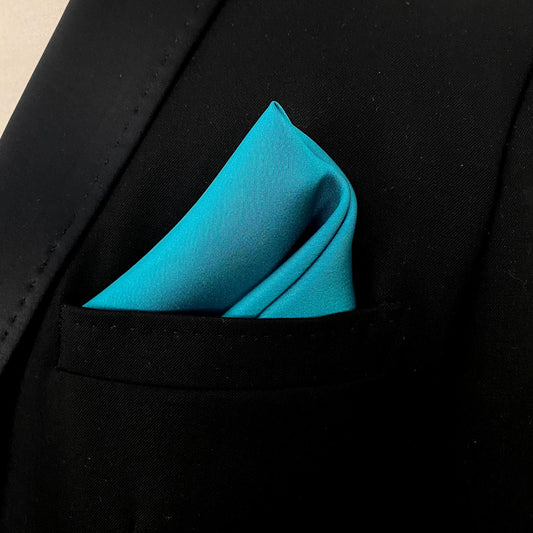 Turquoise Satin Pocket Square
