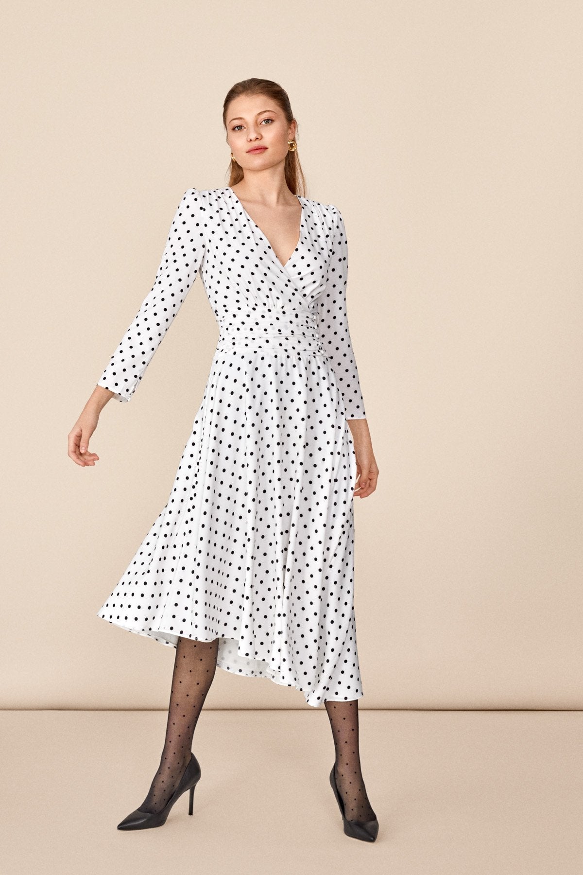 Vestido Gala Lunares B/N · Rivera ·