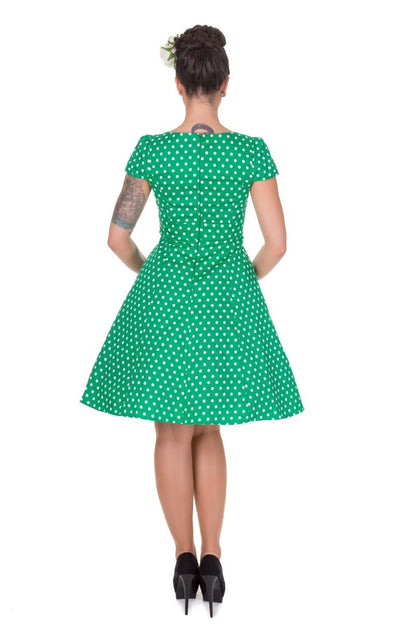 Claudia Green Polka Dot Swing Dress