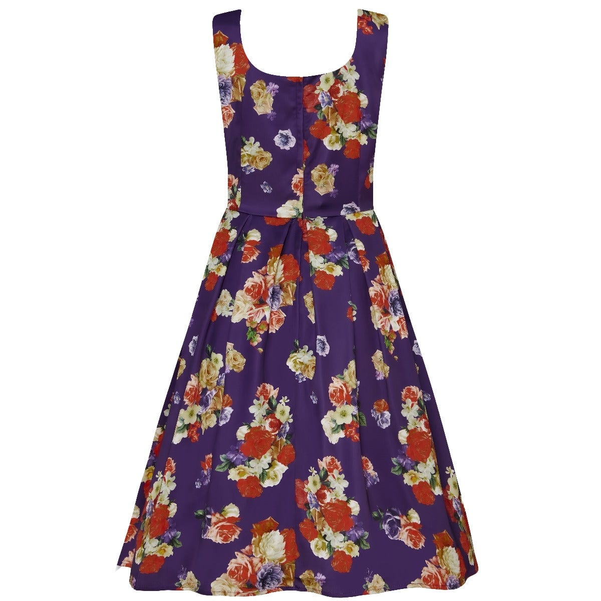 Amanda Purple Floral Swing Dress