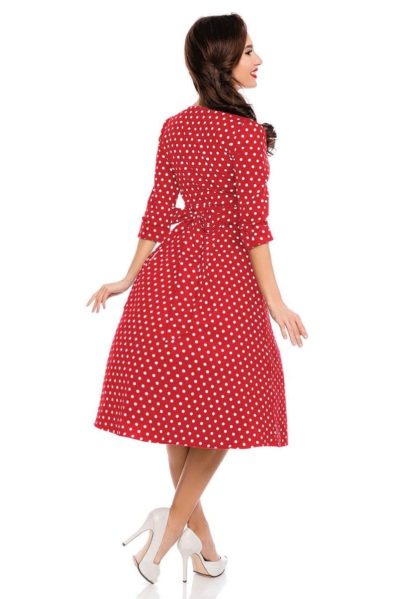Katherine Red Polka Dot Swing Dress