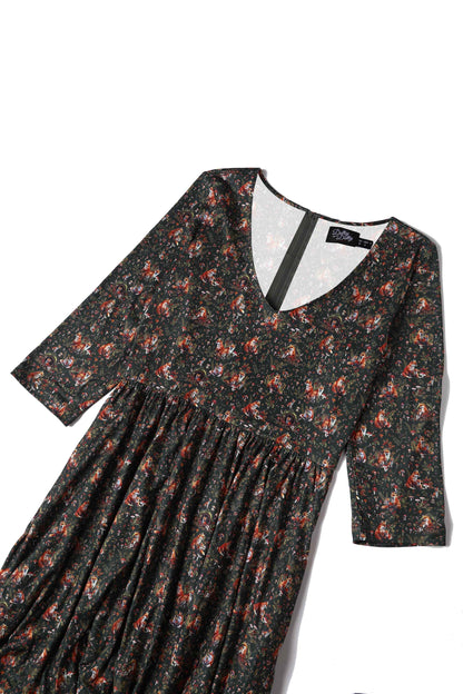 Billie Woodland Fox Den Print Dress